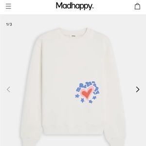 MADHAPPY HEARTFELT FLEECE CREWNECK HOODIE SWEATSHIRT *RARE + SOLD OUT*